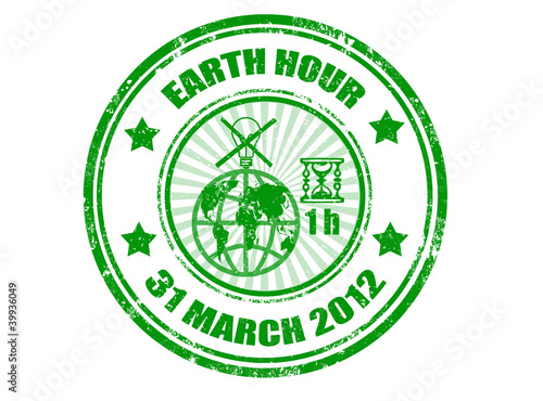 Earth hour stamp