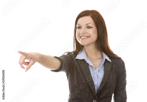 business woman pointing