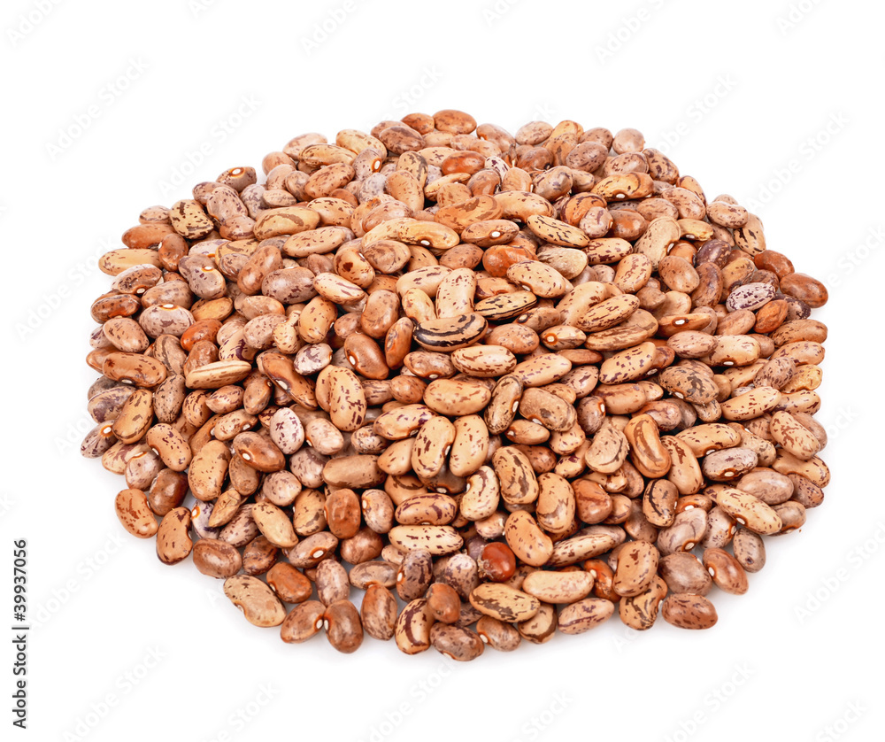 A pile of pinto beans isolated white background A pile of pinto beans isolated white background