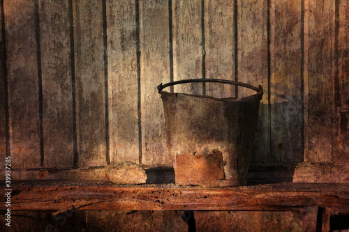 Grungy rusty bucket