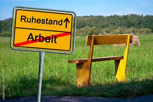 Ortsschild Ruhestand