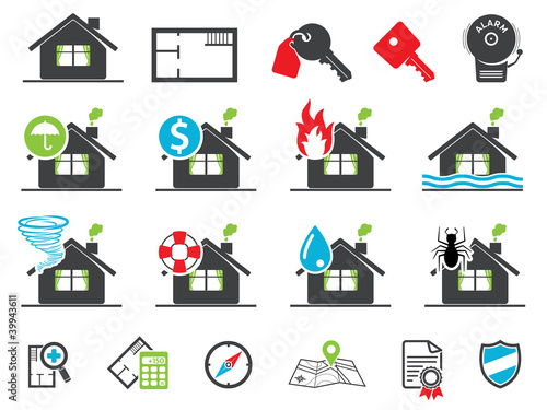 Estate insurance icons