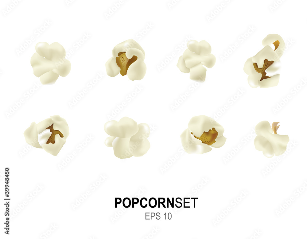 Naklejka premium Vector popcorn set