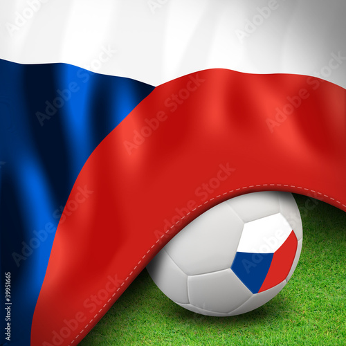 Soccer ball and flag euro Czech Republic
