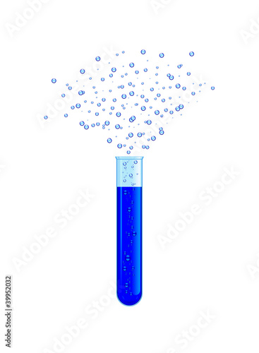 test tube with blue liquid
