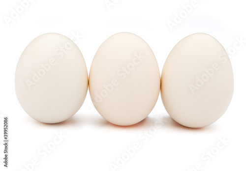 3 eggs stand up with clipping path