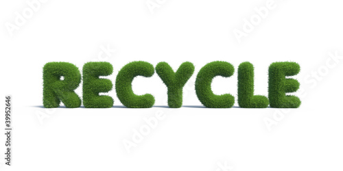 recycle symbol grass on isolated background
