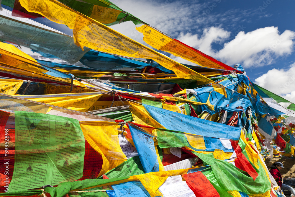 Tibet prayer flags Stock Photo | Adobe Stock
