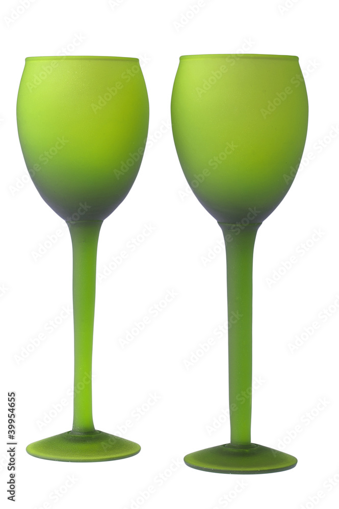 couple of green glasses