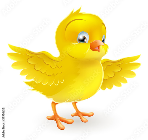 Cute happy little yellow Easter chick