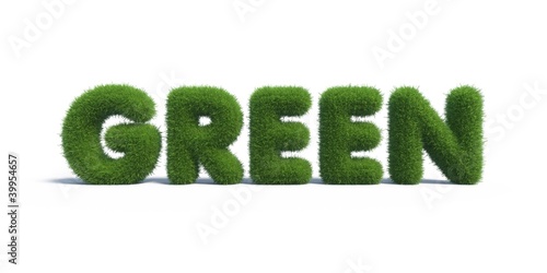 green grass in the form of letters