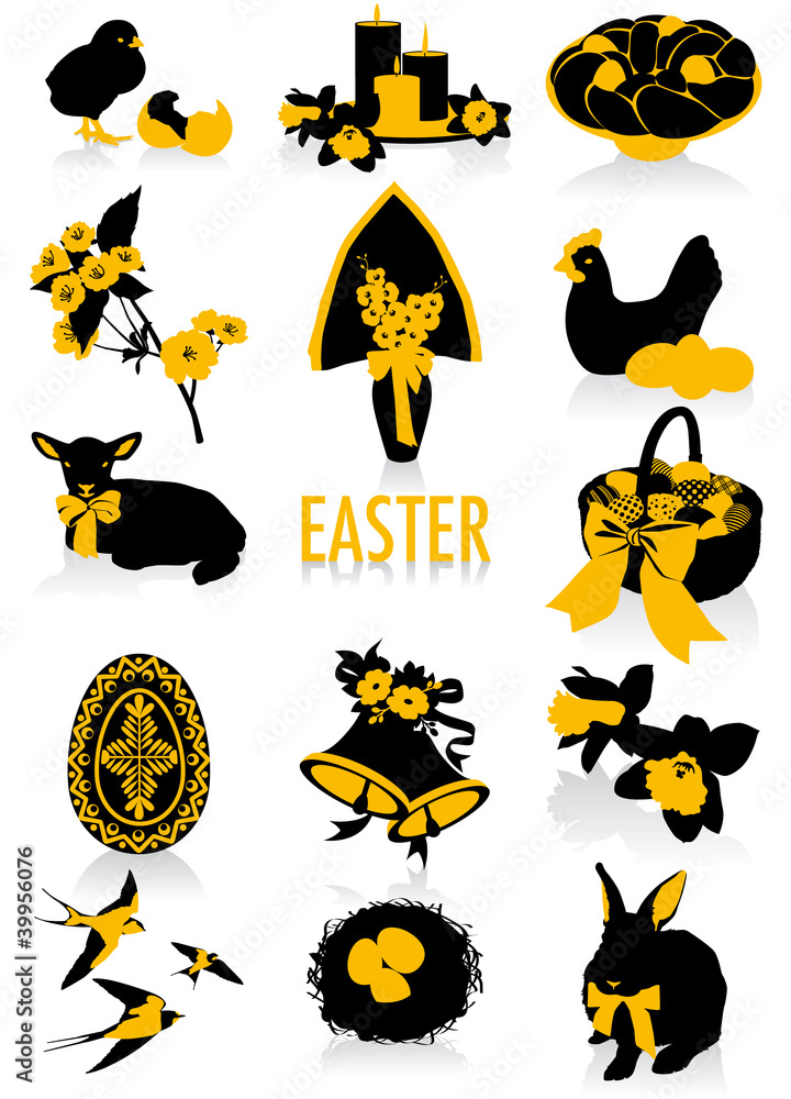Fototapeta premium Easter silhouettes