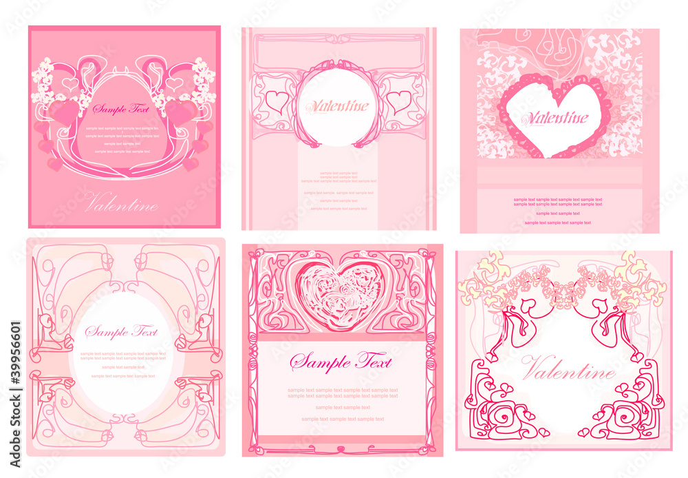 Valentines day Vector cards set Valentines day Vector cards set