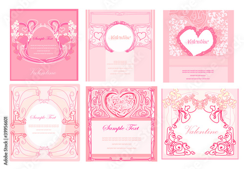 Valentines day Vector cards set