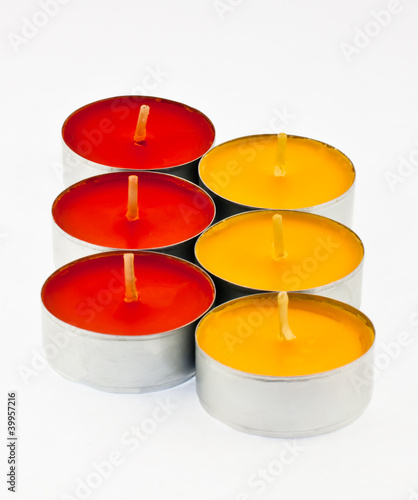 Yellow and red candles