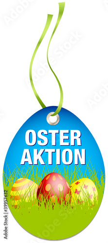 Hangtag Osteraktion Ostereier Blau