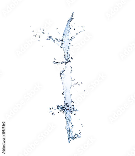 Water alphabet letter "I" isolated on white background