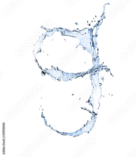 Water number "9" isolated on white background