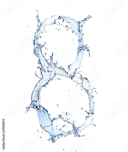 Water number "8" isolated on white background