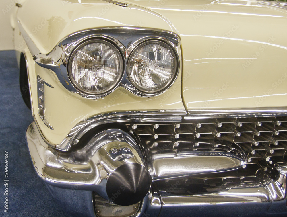 Twin Headlights on Old Yellow Classic