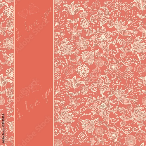 seamless floral pattern with banner