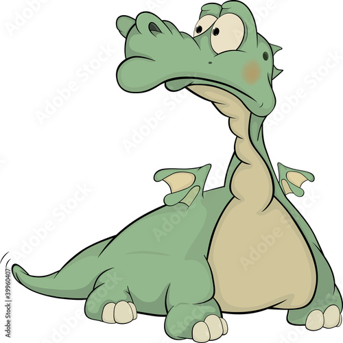 Kind green dragon.Cartoon
