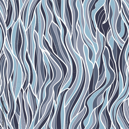 Seamless waves hand-drawn pattern