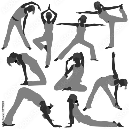 Woman Yoga Exercise Poses Stretch Fitness Healthy Lifestyle