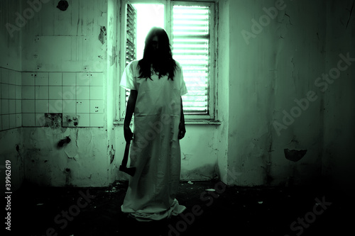 Horror Scene of a Scary Woman photo