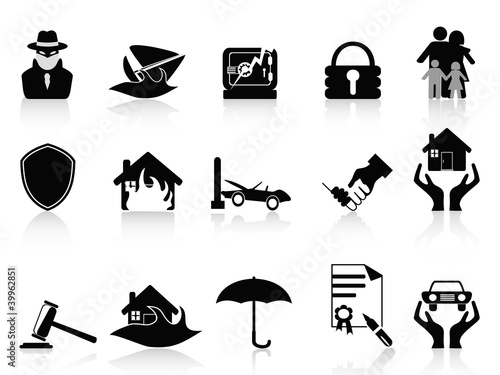 insurance icons set