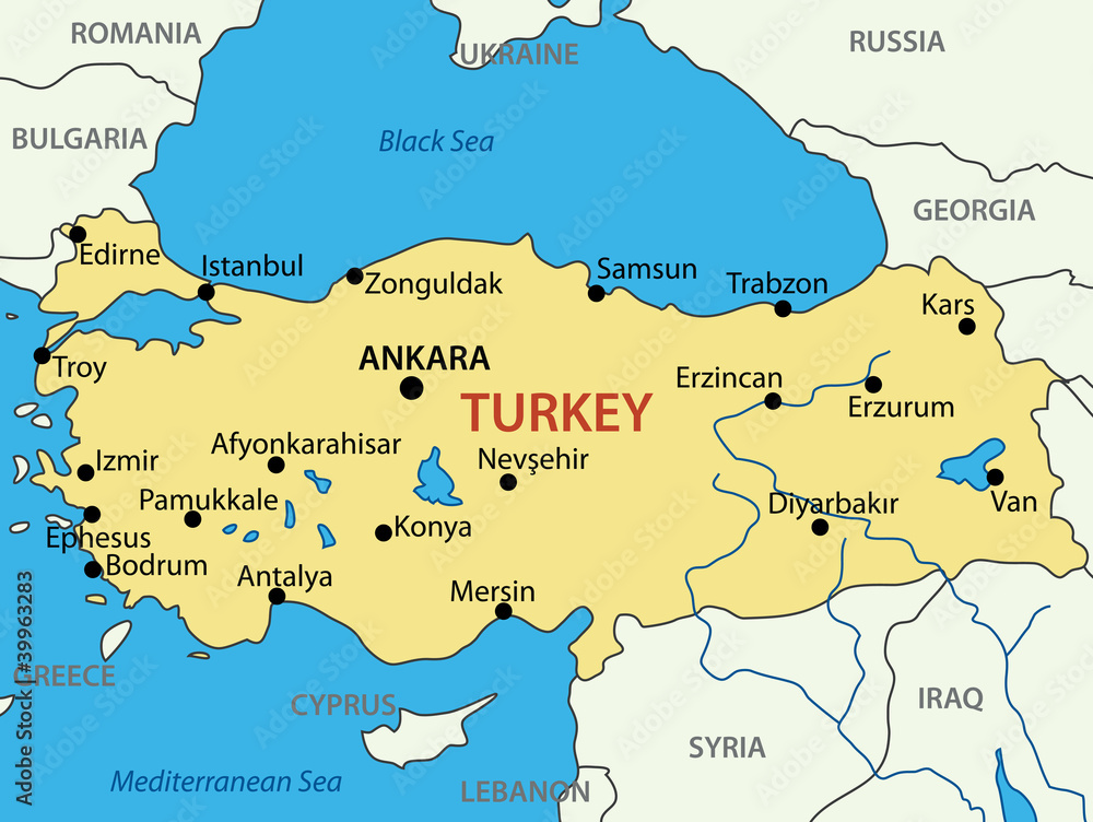 Obraz premium Republic of Turkey - vector map