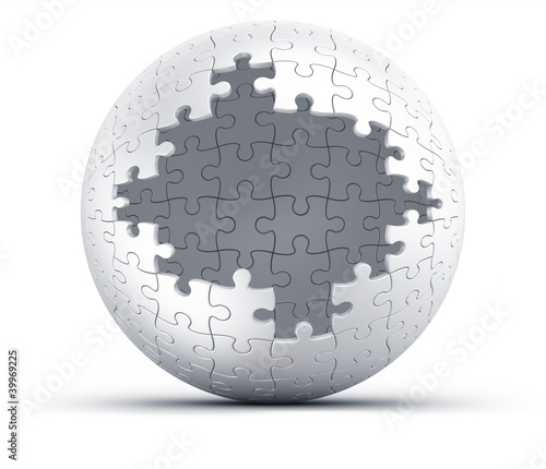 Puzzle sphere with a big hole