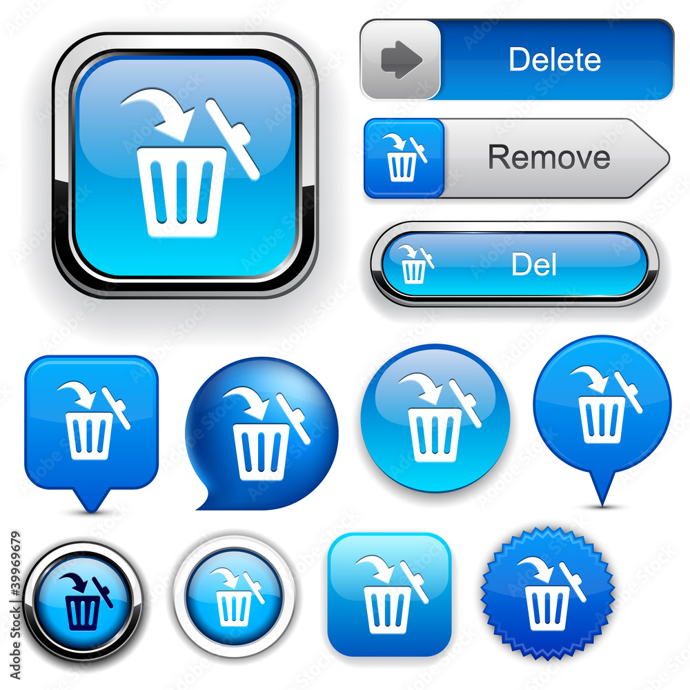 Dustbin high-detailed web button collection. Dustbin high-detailed web button collection.