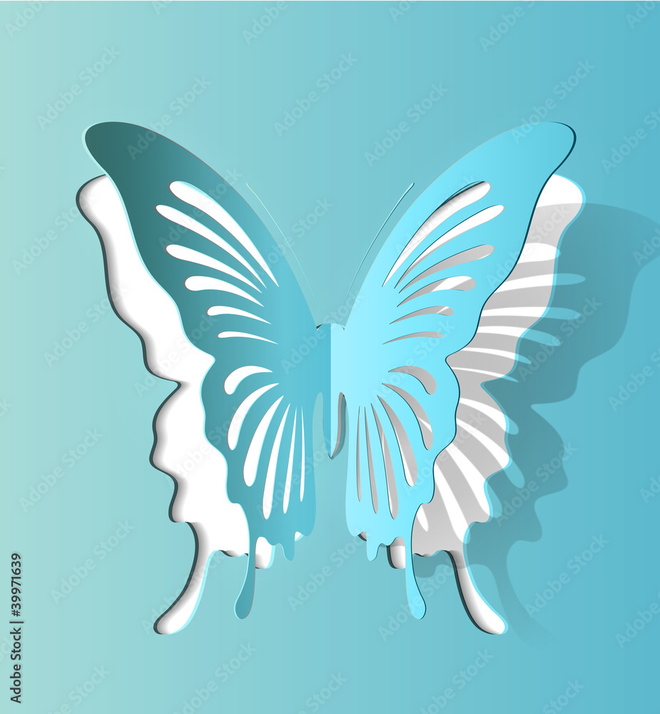 Obraz premium Vector Paper Cut- Out Butterfly