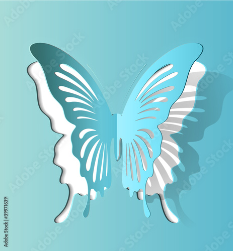 Vector Paper Cut- Out Butterfly