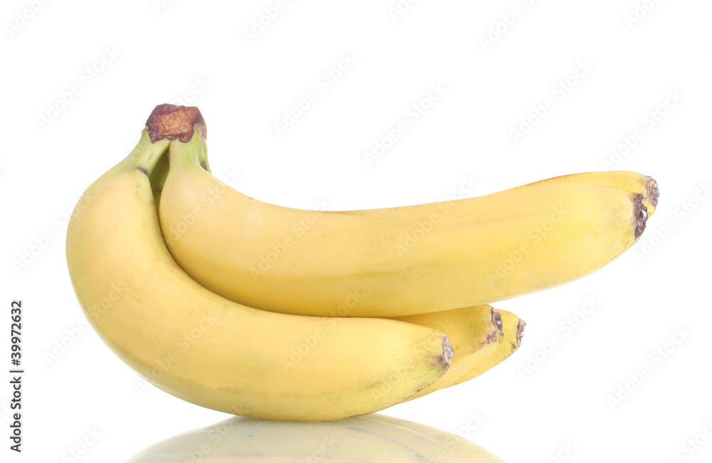 Bunch of bananas isolated on white