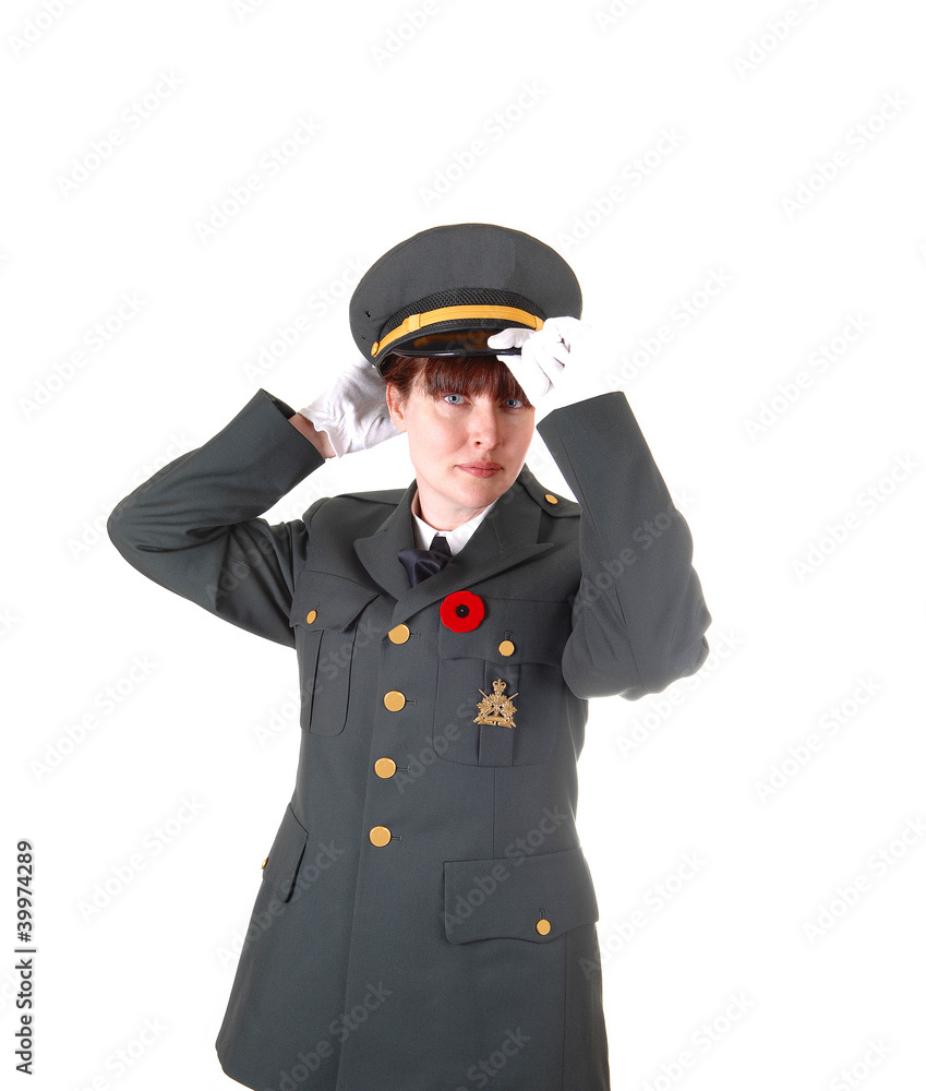 Officer putting cap on. Officer putting cap on.