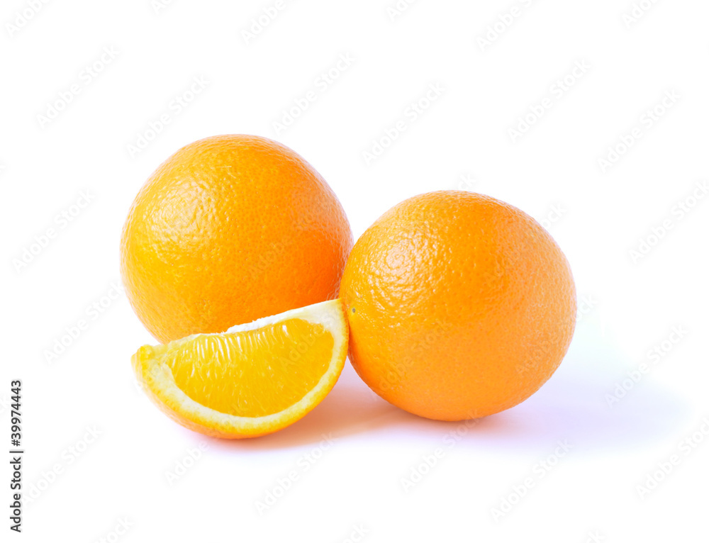 Two orange fruit and lobule