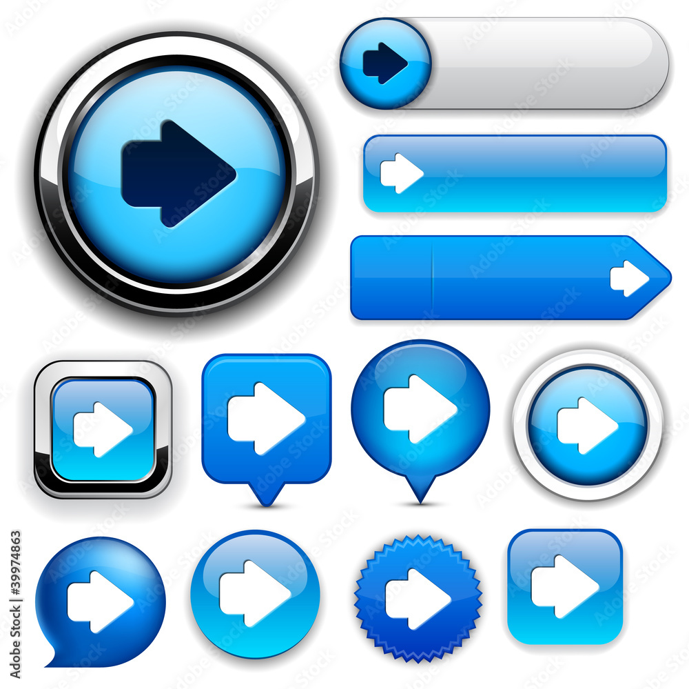 Arrow high-detailed web button collection. Arrow high-detailed web button collection.
