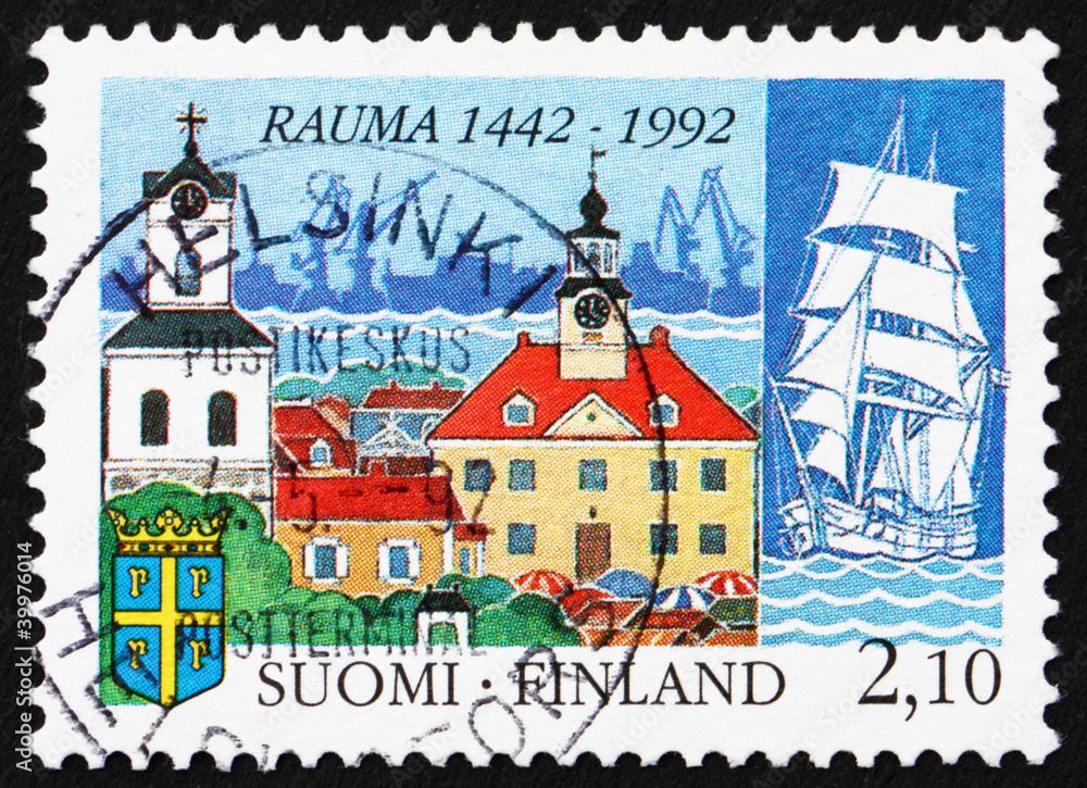 Postage stamp Finland 1992 Town of Rauma