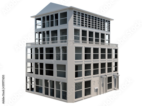 Billede på lærred Abstract model of five storey building