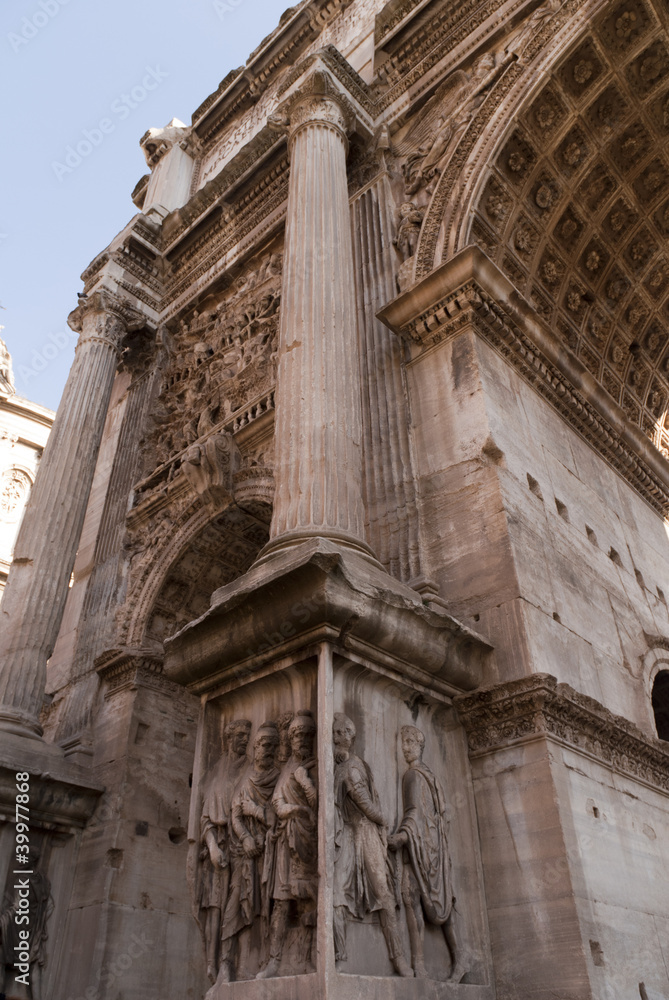 Arch of Septimus Severus in Roman Forum in Rome Italy