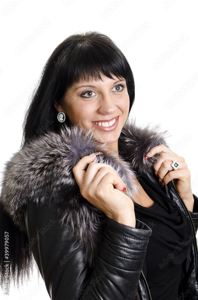 Female in autumn or winter clothes. Isolated on white. Female in autumn or winter clothes. Isolated on white.