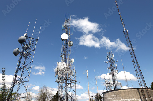 Obraz na plátne Telecommunication & cell towers technology.