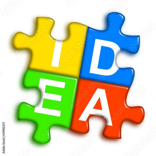 Combined multi-color puzzle - idea concept 2