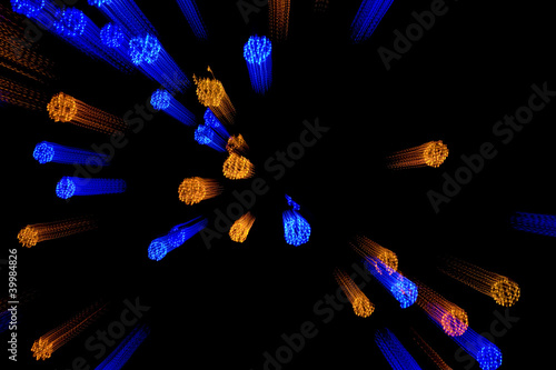 Abstract varicolored lights in the night sky