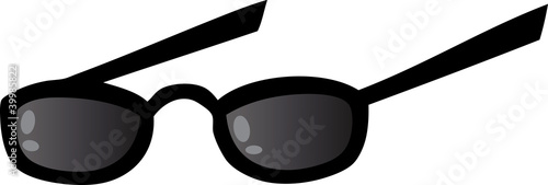 Black Eye Glasses. Raster Illustration