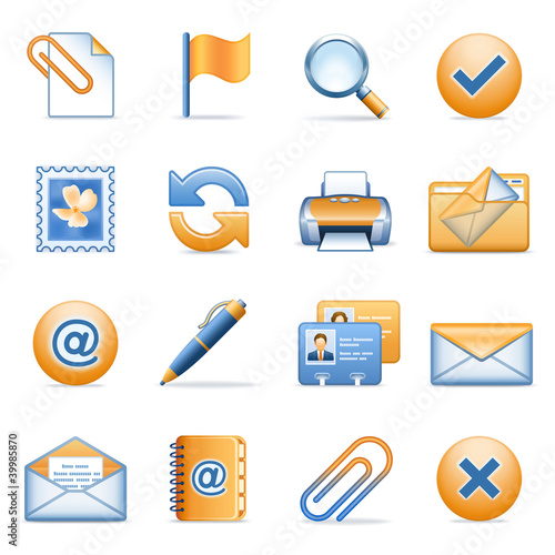 Icons for web blue orange series 9