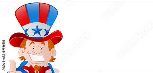 Cheerful Uncle Sam Banner © VectorShots