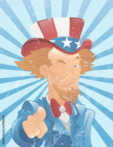 Winking Uncle Sam Vintage Art